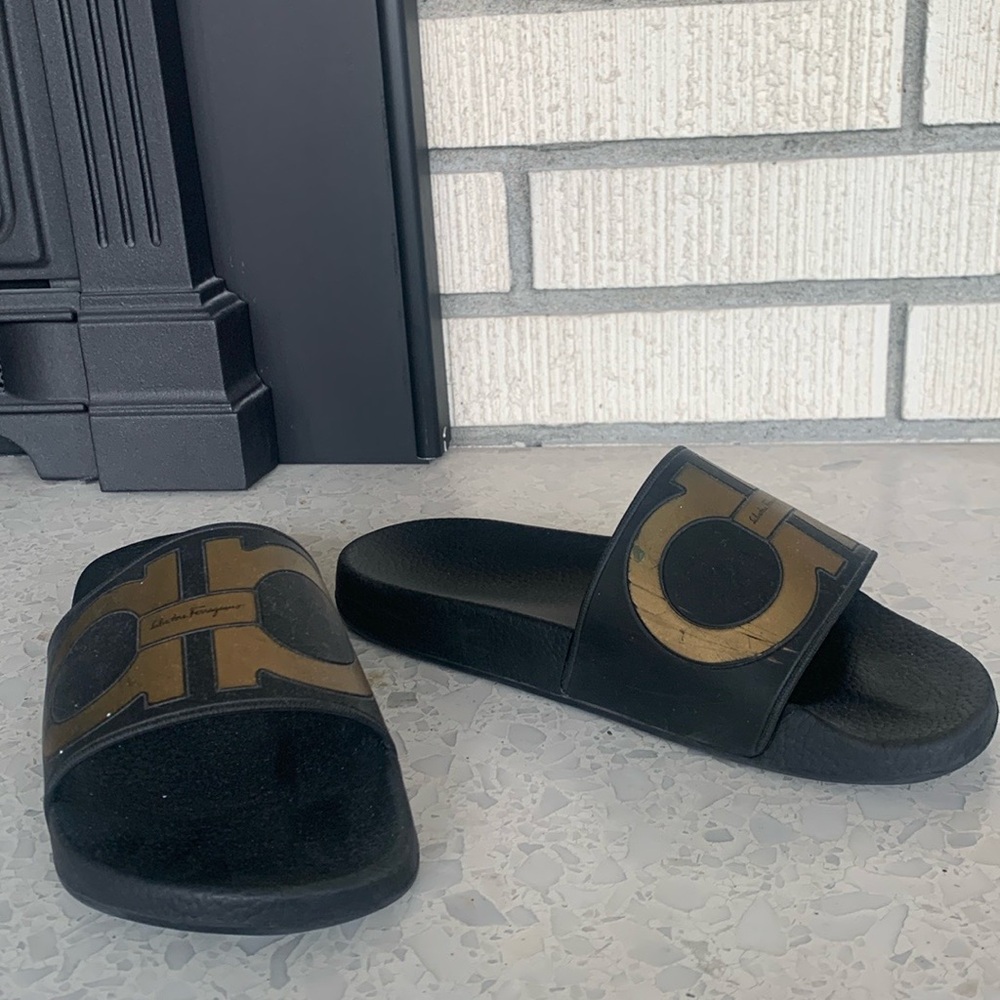 Ferragamo Gancini Groove Slide Sandal